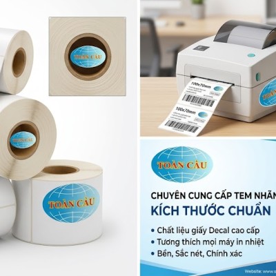 Giấy in tem 100x70 mm chống nước (PVC)