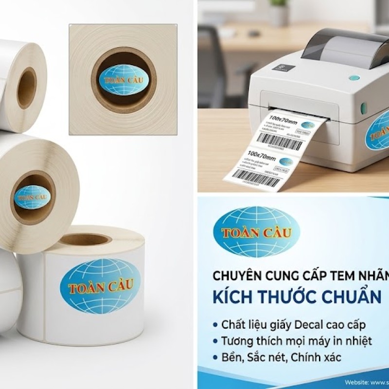 Giấy in tem 100x70 mm chống nước (PVC)