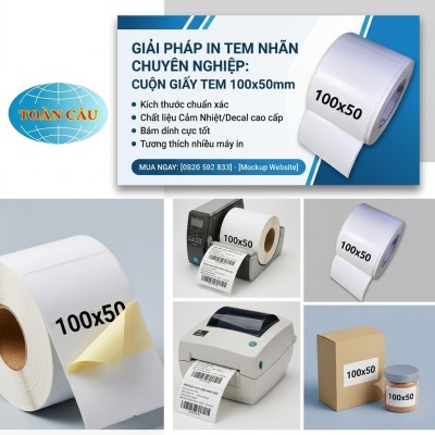 Giấy decal in mã vạch 100x50mm