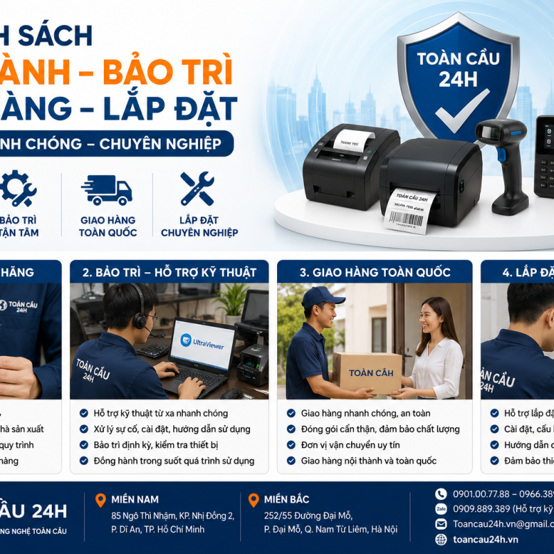 Chính sách bảo hành, bảo trì và giao hàng lắp đặt tại Công ty Toàn Cầu