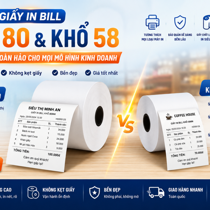 Máy in bill 58mm và 80mm khác nhau như thế nào? Nên chọn loại nào?
