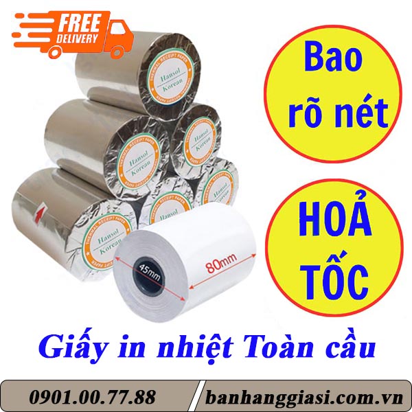 Giấy in hóa đơn tính tiền k80x45mm