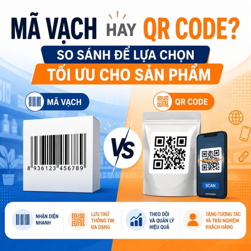 Mã Vạch Hay QR Code? So Sánh Để Lựa Chọn Tối Ưu Cho Sản Phẩm