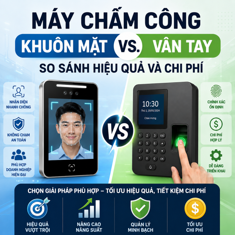 Máy Chấm Công Khuôn Mặt Vs. Vân Tay: Nên Chọn Loại Nào Tối Ưu?