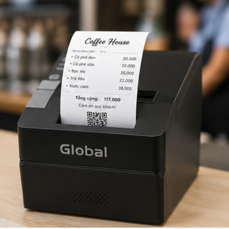 Máy In Hóa Đơn Global POS 389UL – Giải Pháp In Bill Nhanh Và Ổn Định Cho Cửa Hàng, Nhà Hàng