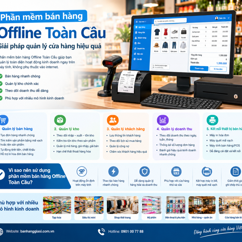 Phần mềm bán hàng Offline Toàn Cầu – Giải pháp quản lý cửa hàng hiệu quả
