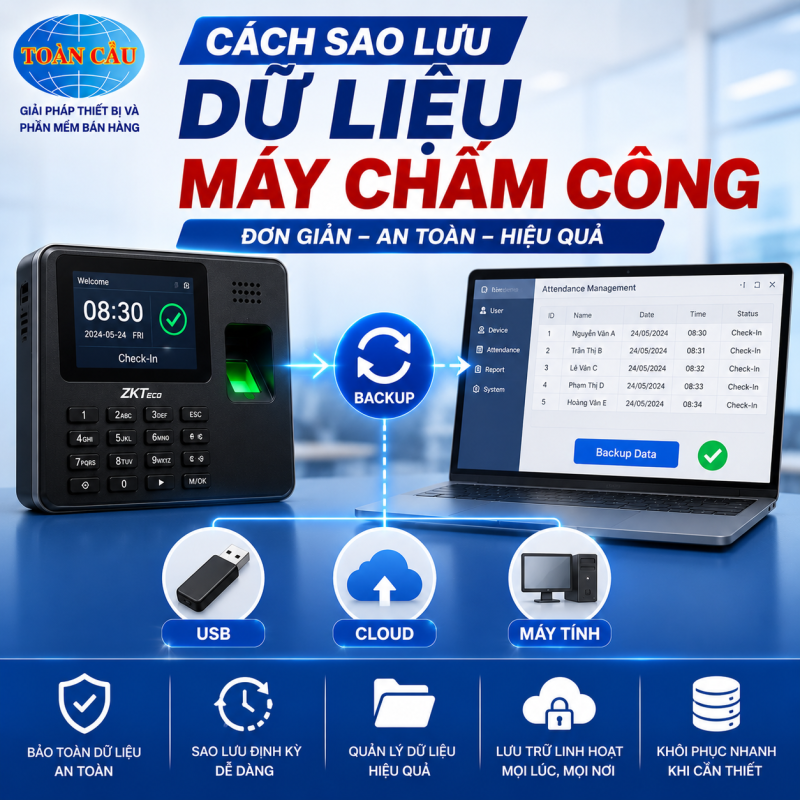 Cách sao lưu dữ liệu máy chấm công đơn giản và an toàn