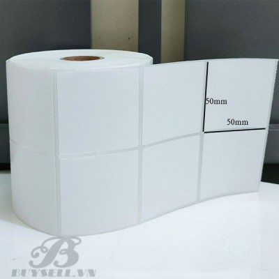 Giấy decal 02 tem vuông 50x50mm