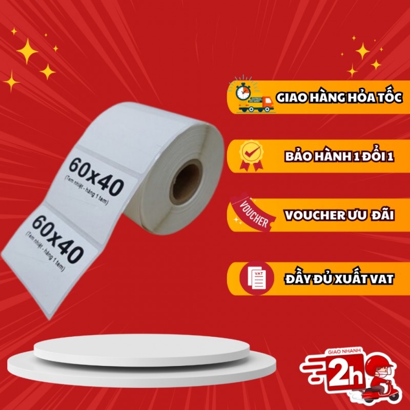 Giấy Decal Nhiệt 60×40 (Giấy in tem cân)