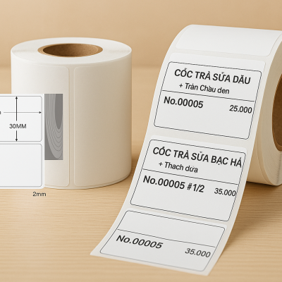 Giấy in tem nhãn 40x30mm loại 30m