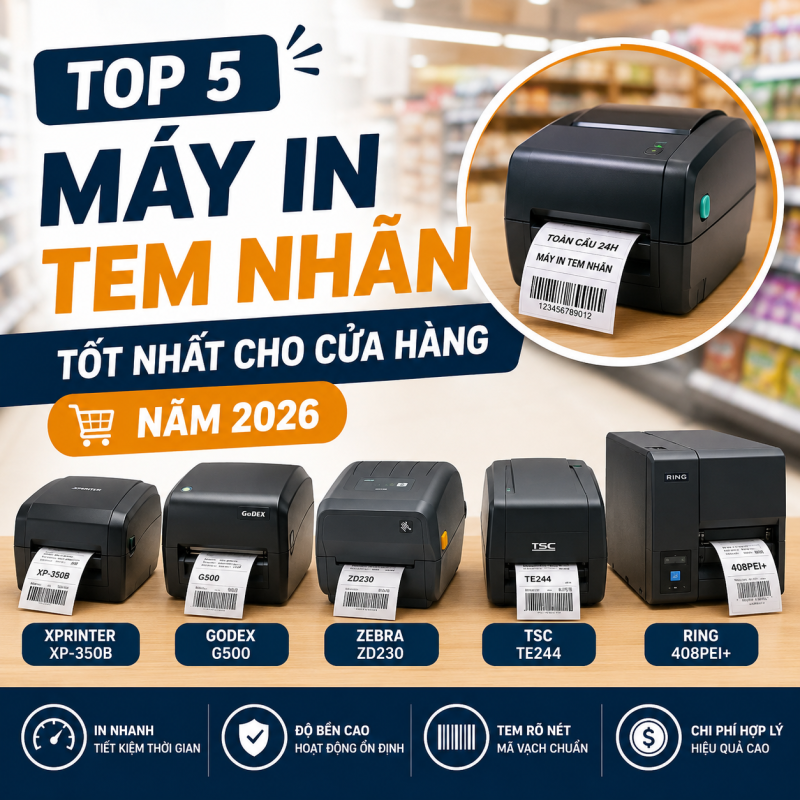 Top 5 máy in tem nhãn tốt nhất năm 2026