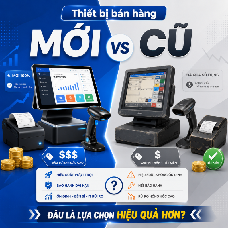 So Sánh Chi Phí: Thiết Bị Bán Hàng Mới Vs Cũ Cái Nào Hợp Tình Hơn?