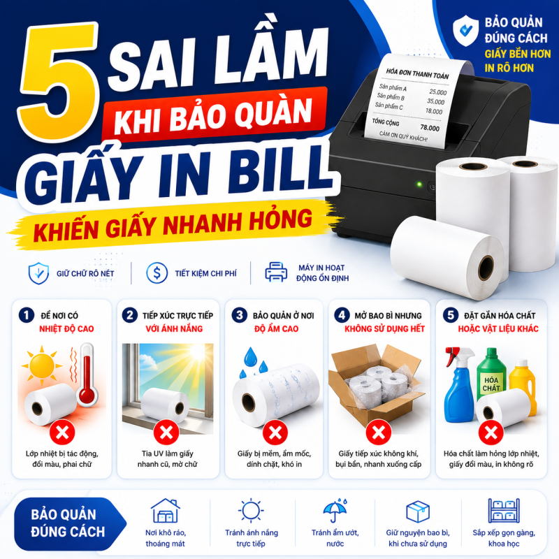 5 Sai Lầm Khi Bảo Quản Giấy In Bill Khiến Giấy Nhanh Hỏng