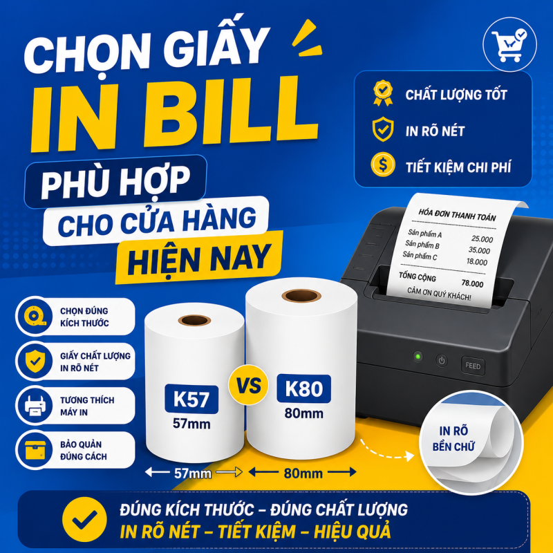 Chọn Giấy In Bill Phù Hợp Cho Cửa Hàng Hiện Nay