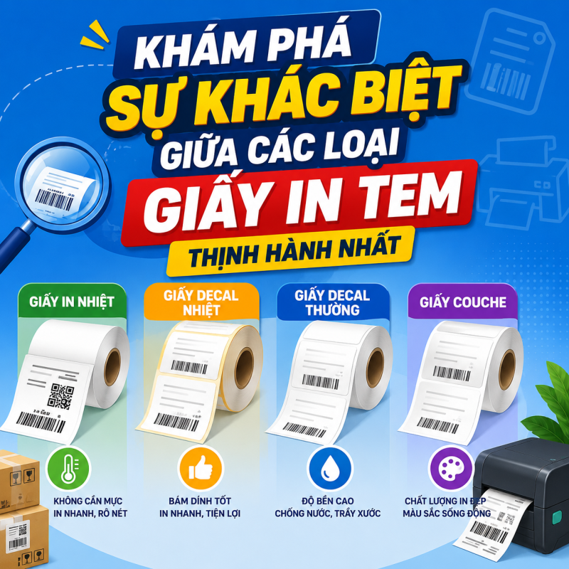 Khám Phá Sự Khác Biệt Giữa Các Loại Giấy In Tem Thịnh Hành Nhất