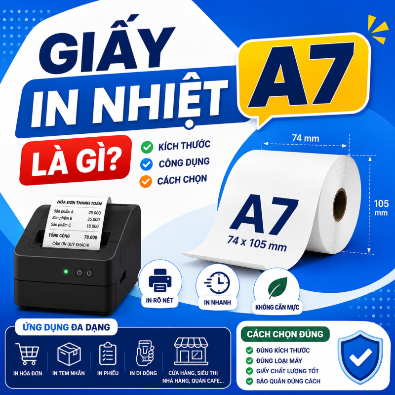 Giấy In Nhiệt A7 Là Gì? Kích Thước, Công Dụng Và Cách Chọn