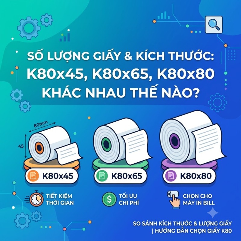 Giấy K80x45, K80x65 và K80x80 khác nhau thế nào?