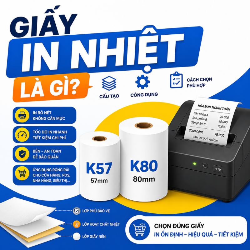 Giấy In Nhiệt Là Gì? Cấu Tạo, Công Dụng Và Cách Chọn Giấy Phù Hợp