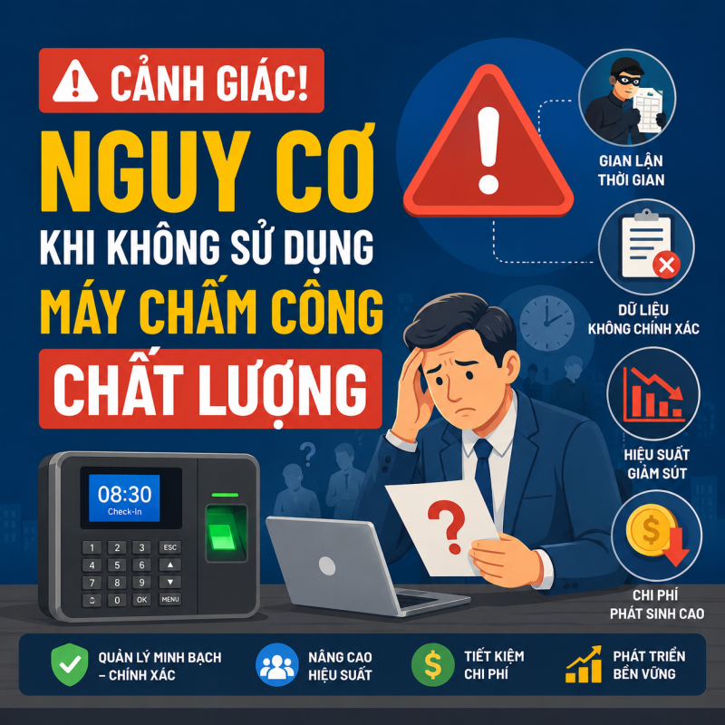 Cảnh Giác! Nguy Cơ Khi Không Sử Dụng Máy Chấm Công Chất Lượng