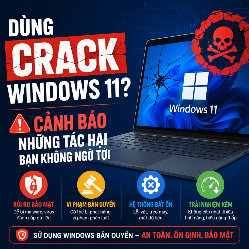 Dùng Crack Windows 11? Cảnh Báo Những Tác Hại Bạn Không Ngờ Tới