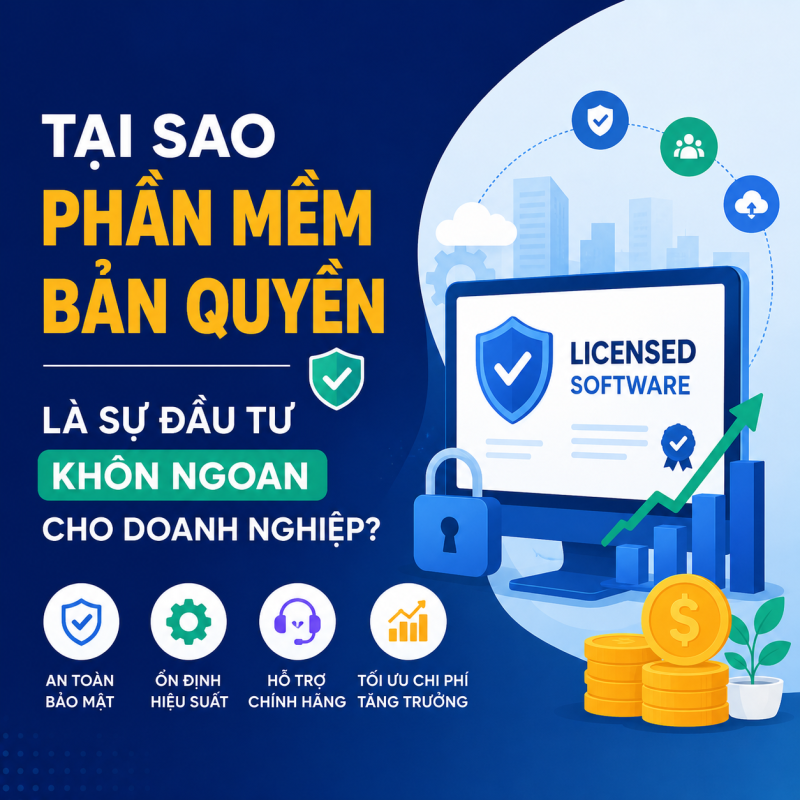 Tại sao phần mềm bản quyền là sự đầu tư khôn ngoan cho doanh nghiệp?