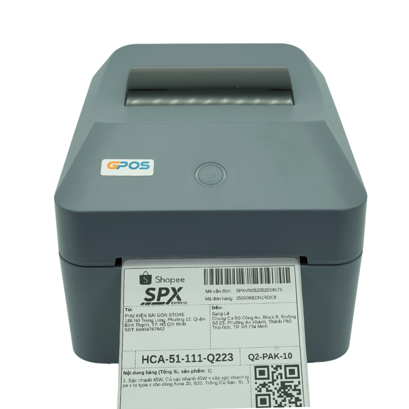 Máy in bill Bluetooth GPOS Mini A6 – In đơn Shopee, TikTok bằng điện thoại