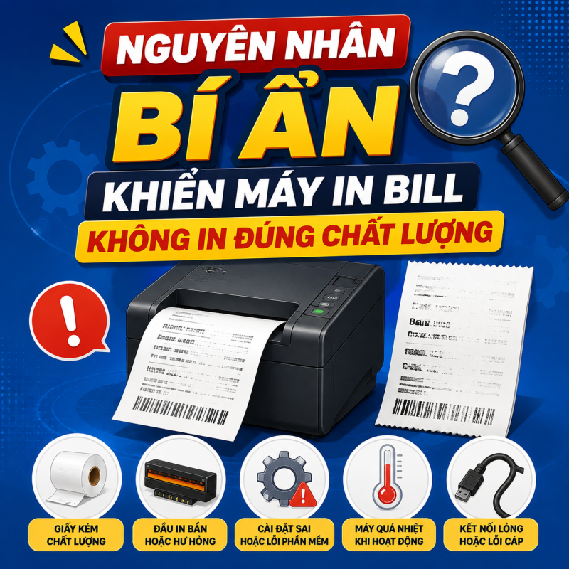 Nguyên Nhân Bí Ẩn Khiến Máy In Bill Không In Đúng Chất Lượng