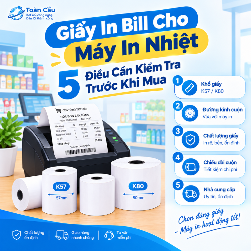 Giấy In Bill Cho Máy In Nhiệt: 5 Điều Cần Kiểm Tra Trước Khi Mua