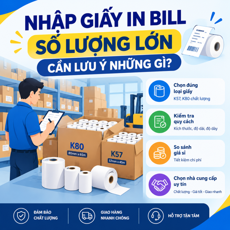 Nhập Giấy In Bill Số Lượng Lớn Cần Lưu Ý Những Gì?