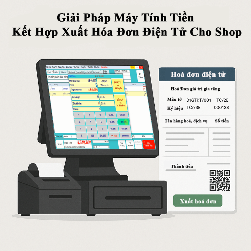 Giải Pháp Máy Tính Tiền Kết Hợp Xuất Hóa Đơn Điện Tử Cho Shop