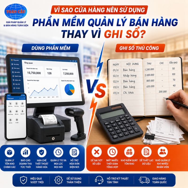 Vì sao cửa hàng nên sử dụng phần mềm quản lý bán hàng thay vì ghi sổ?