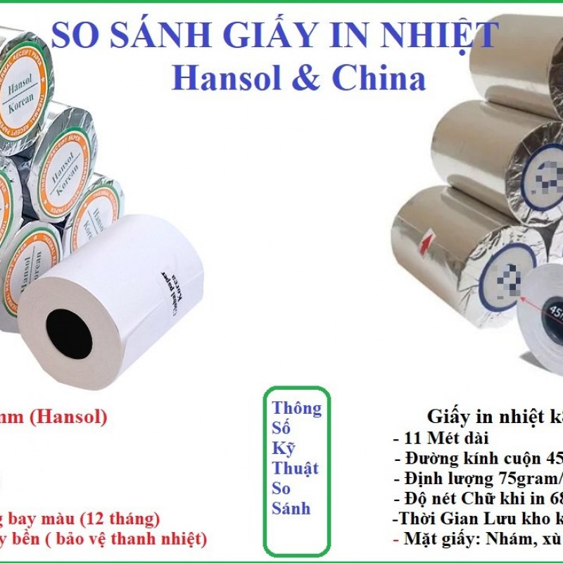 Video so sánh giấy Hansol và giấy China.