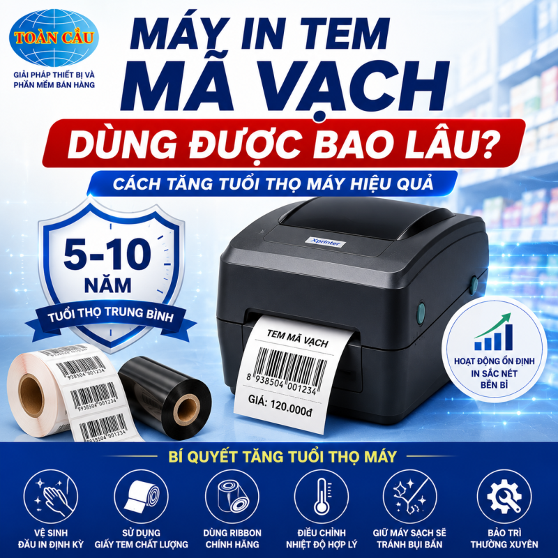 Máy in tem mã vạch dùng được bao lâu? Cách tăng tuổi thọ máy hiệu quả