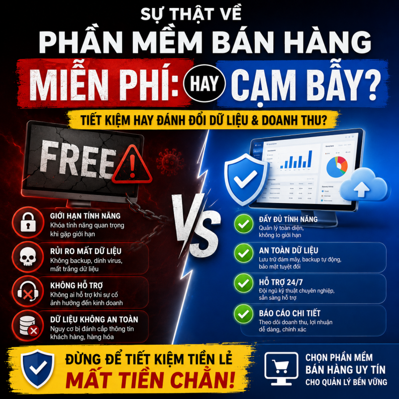 Sự thật về các phần mềm bán hàng miễn phí: Tiết kiệm hay Cạm bẫy?