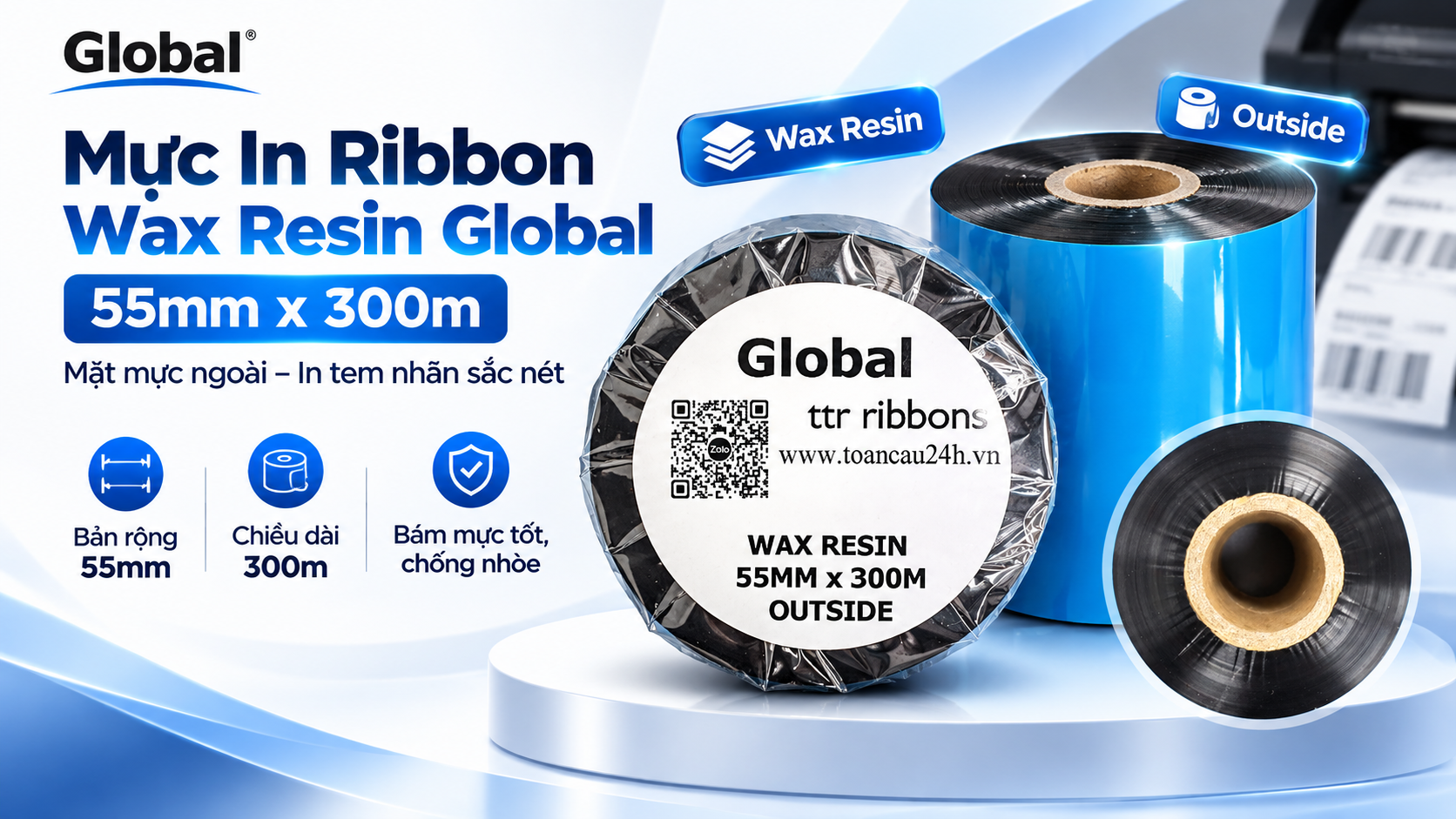 wax resin 55x300m